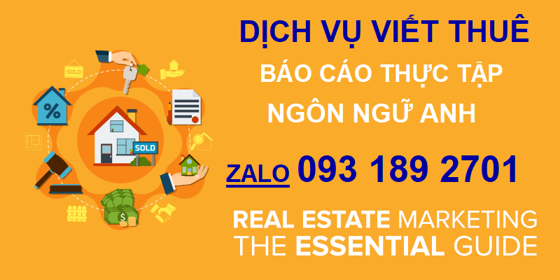 Marketing strategy for real estate product - Dịch vụ viết thuê báo cáo thực tập tiếng anh thương mại giá rẻ