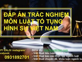 Câu hỏi có Đáp Án Luật Tố tụng hình sự Việt Nam EL11